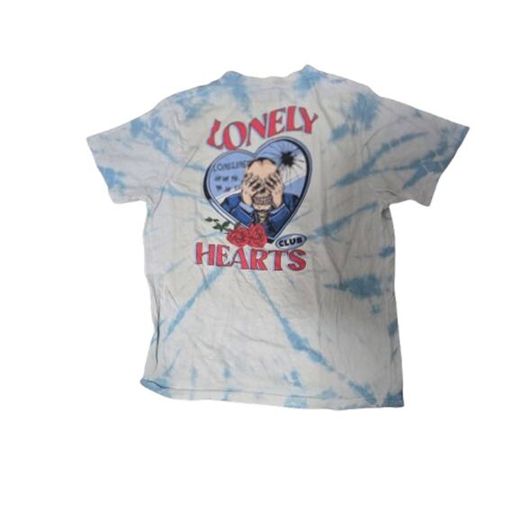 Lonely Hearts Club Tie-Dye T-Shirt Blue White Size M - Picture 3 of 4